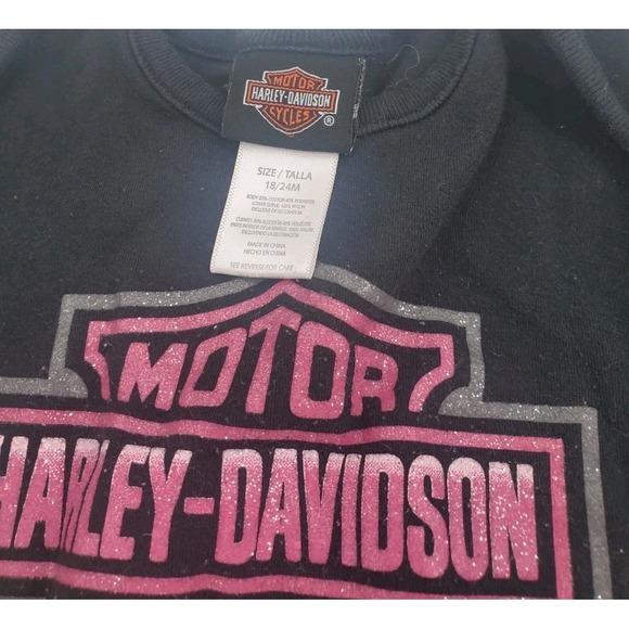 Harley Davidson Glitter Mesh Tattoo Long Sleeves One Piece Toddler Girl 18/24 M - Picture 5 of 5